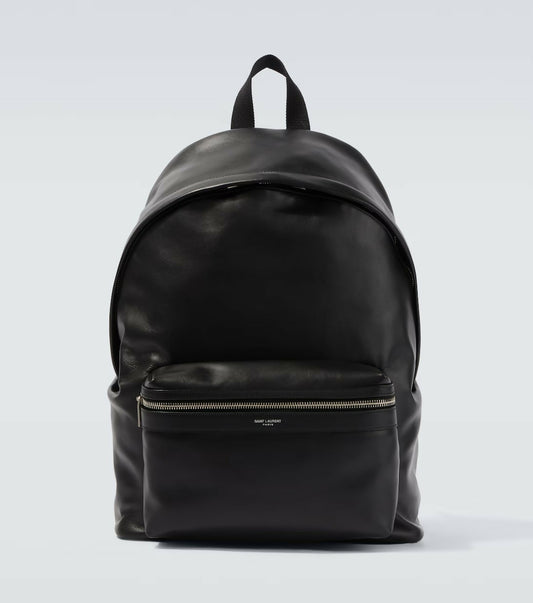 Saint Laurent City Zip Up Leather Backpack - New