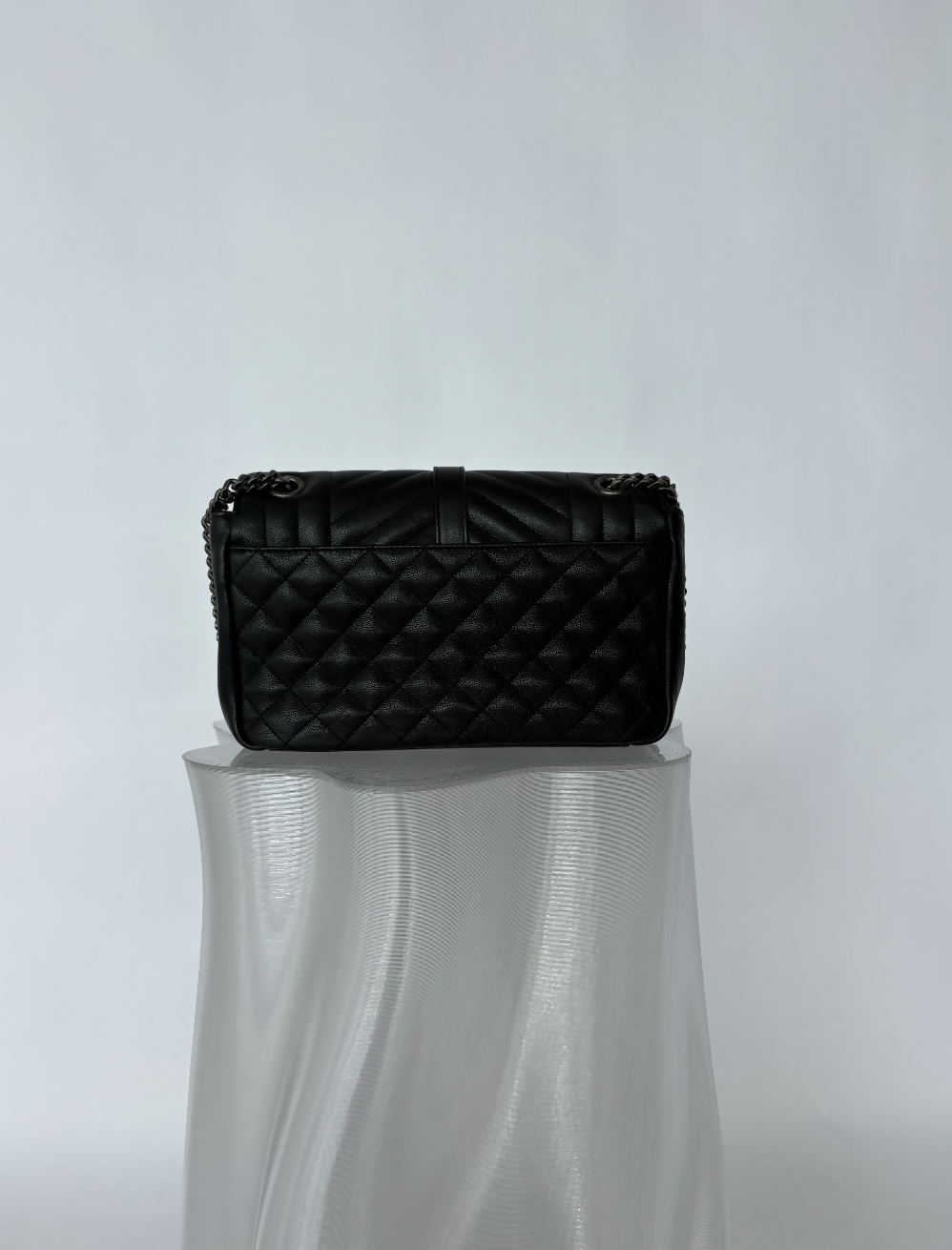 Yves Saint Laurent Medium Envelope Bag in Black Quilted Leather