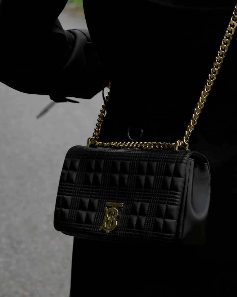 Burberry Black Quilted Leather Small Lola Bag