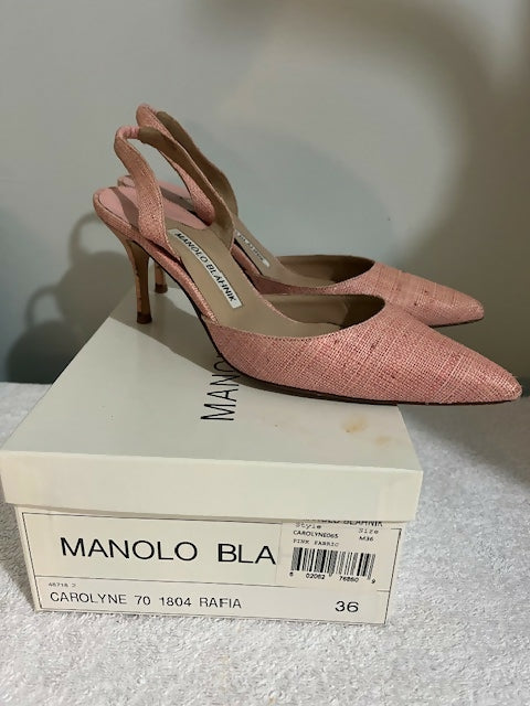 Manolo Blahnik “Carolyne 70” Slingback Pumps
