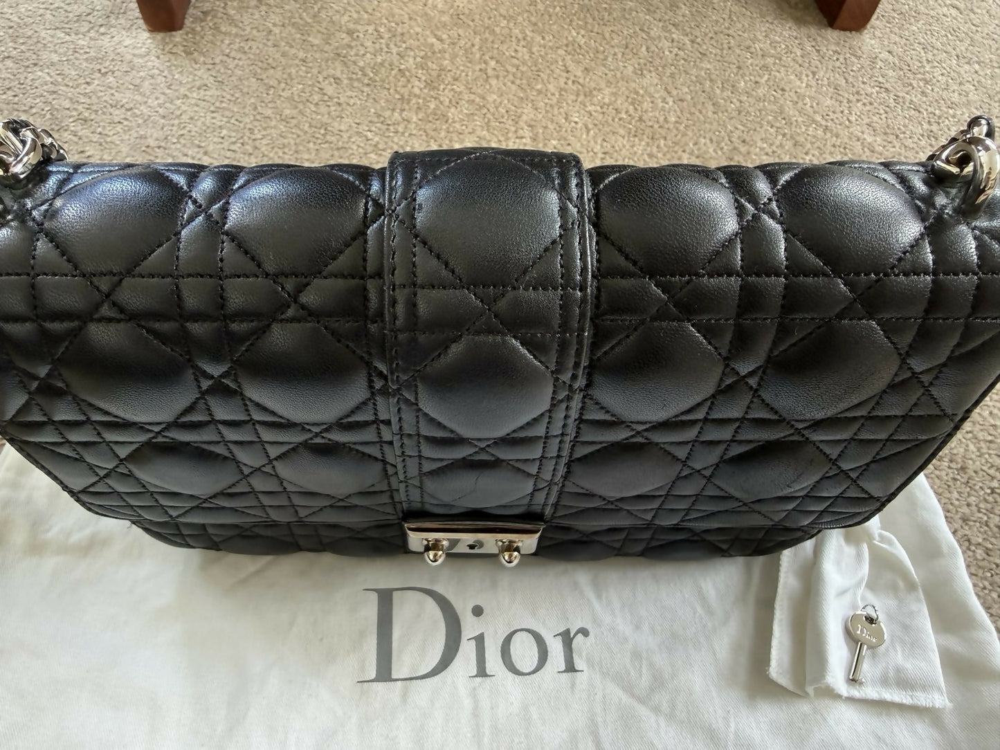 Christian Dior New Lock Medium Shoulder Bag – Black Cannage Lambskin