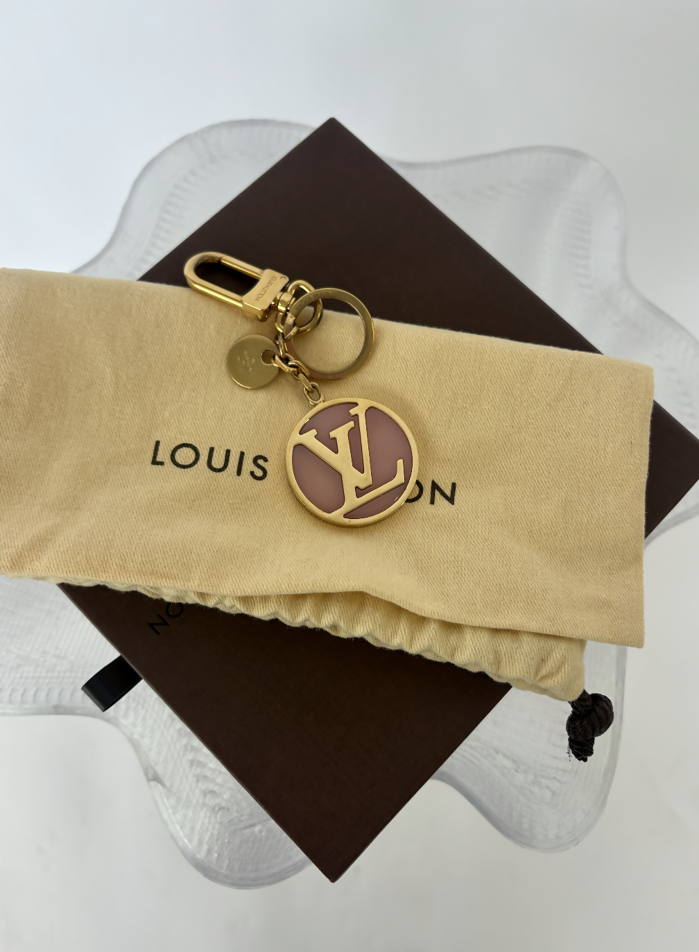 Louis Vuitton LV Circle Bag Charm/Key Holder in Soft Pink - FULL SET