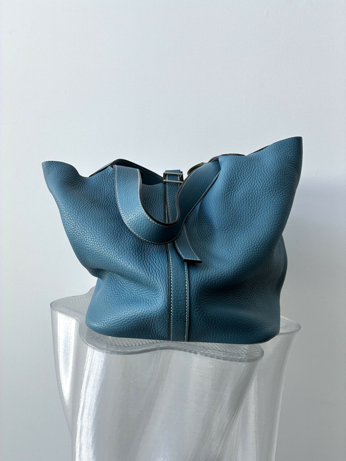 Hermès Picotin 22 MM, Blue Jean Taurillon Clemence Leather