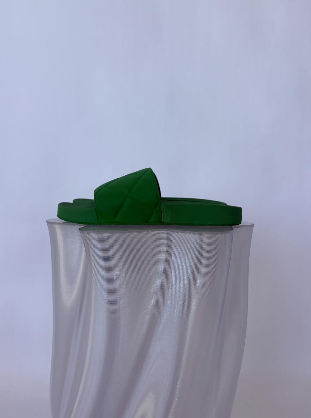 Bottega Veneta Green Rubber Pool Slides