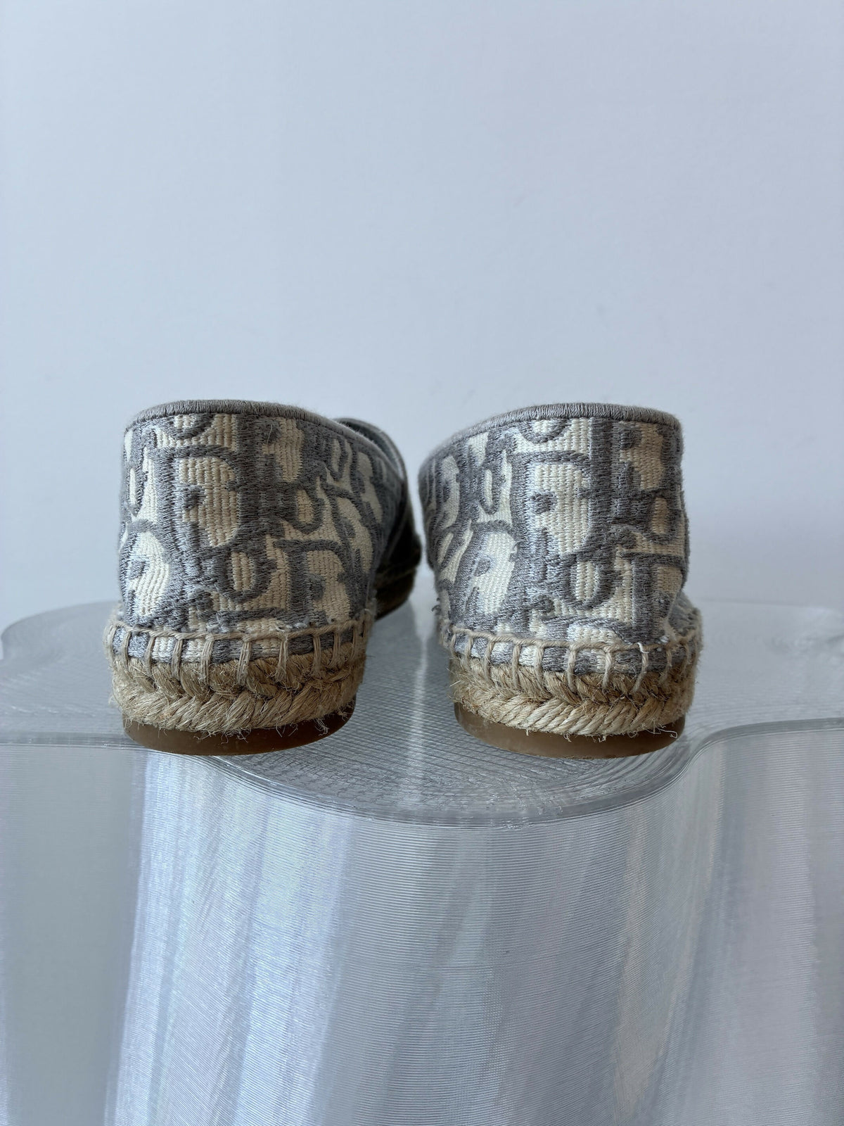 Christian Dior Oblique Granville Espadrille in Grey Stone