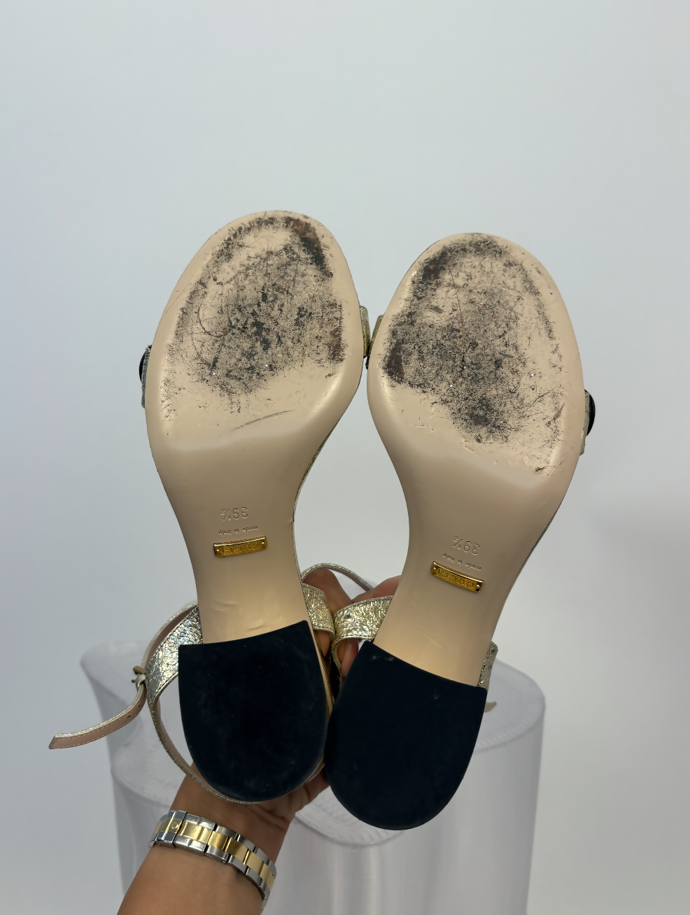 Gucci Metallic Laminated Leather High Heels