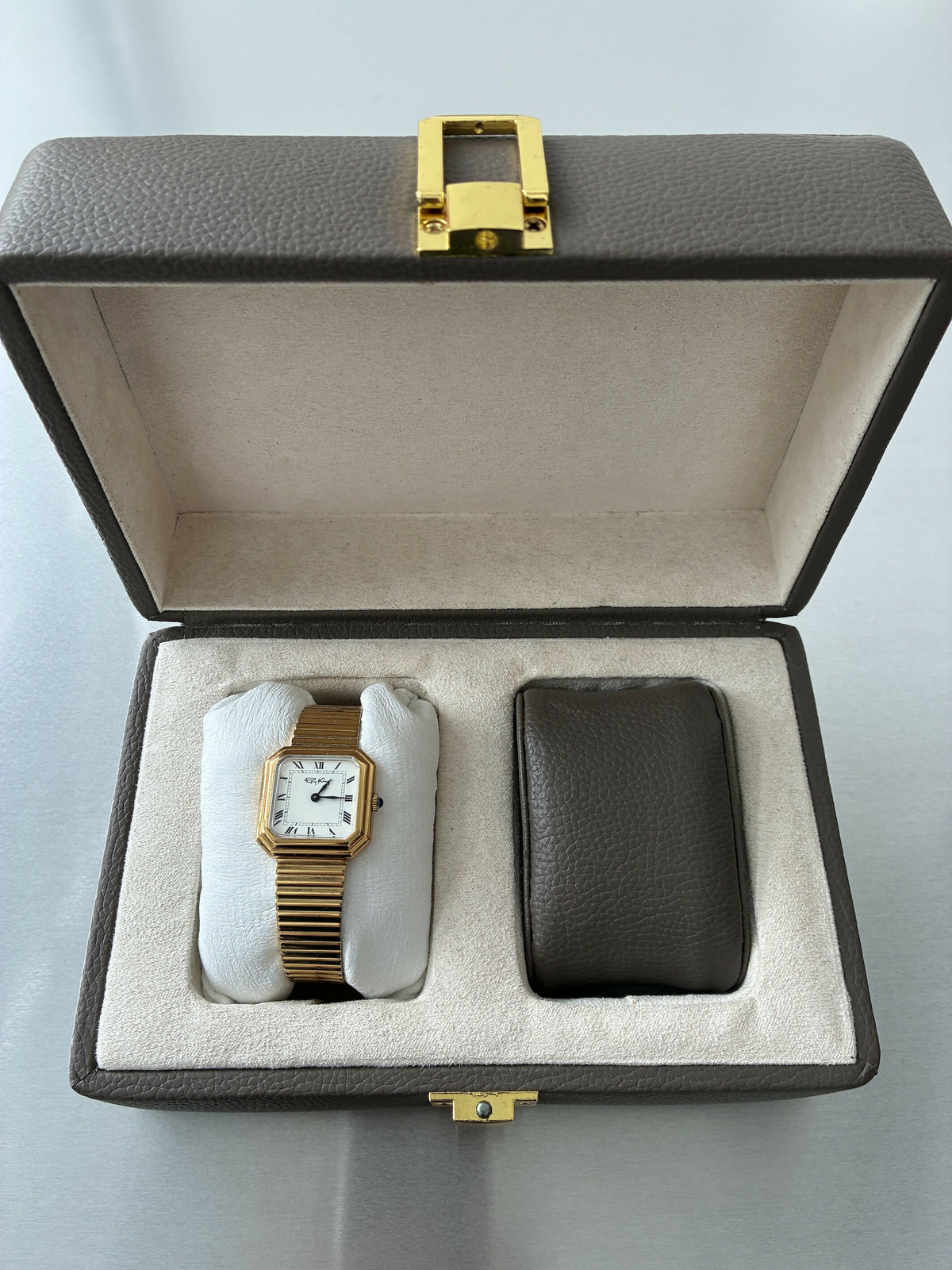 1977 Roy King Sterling Silver Gilt Tank Style Watch – Manual Wind – Silver Jubilee