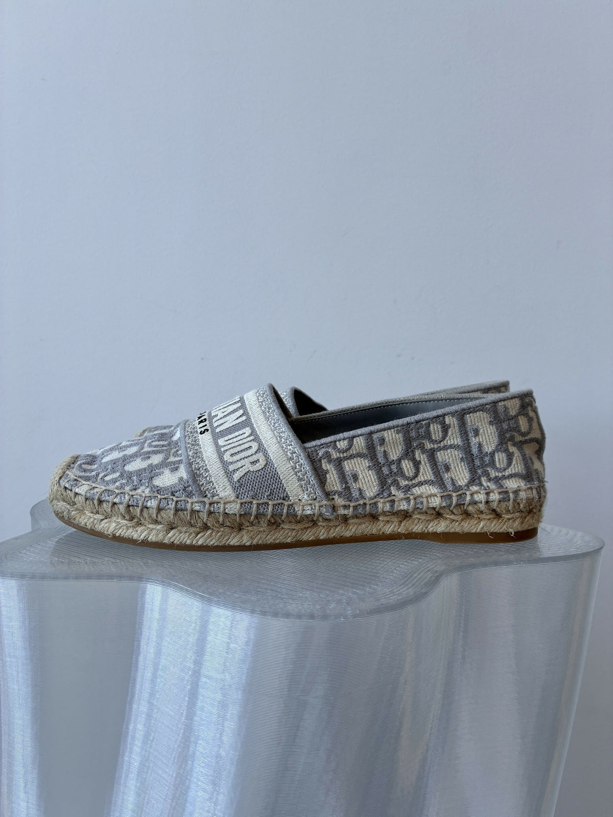 Christian Dior Oblique Granville Espadrille in Grey Stone