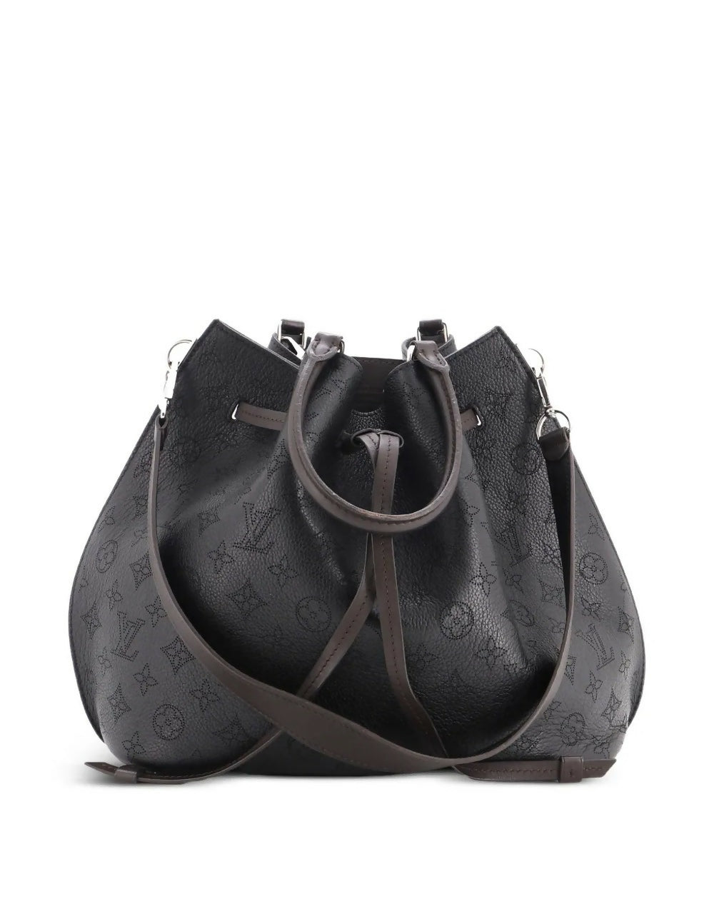 Louis Vuitton Girolata Bag in Black Mahina Leather