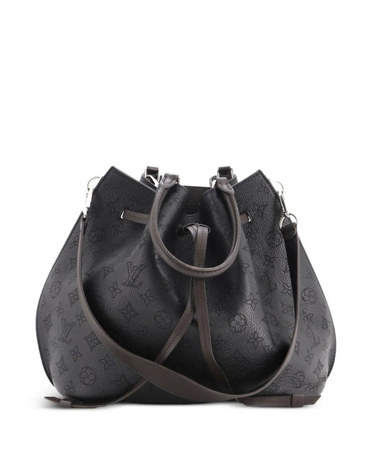 Louis Vuitton Girolata Bag in Black Mahina Leather
