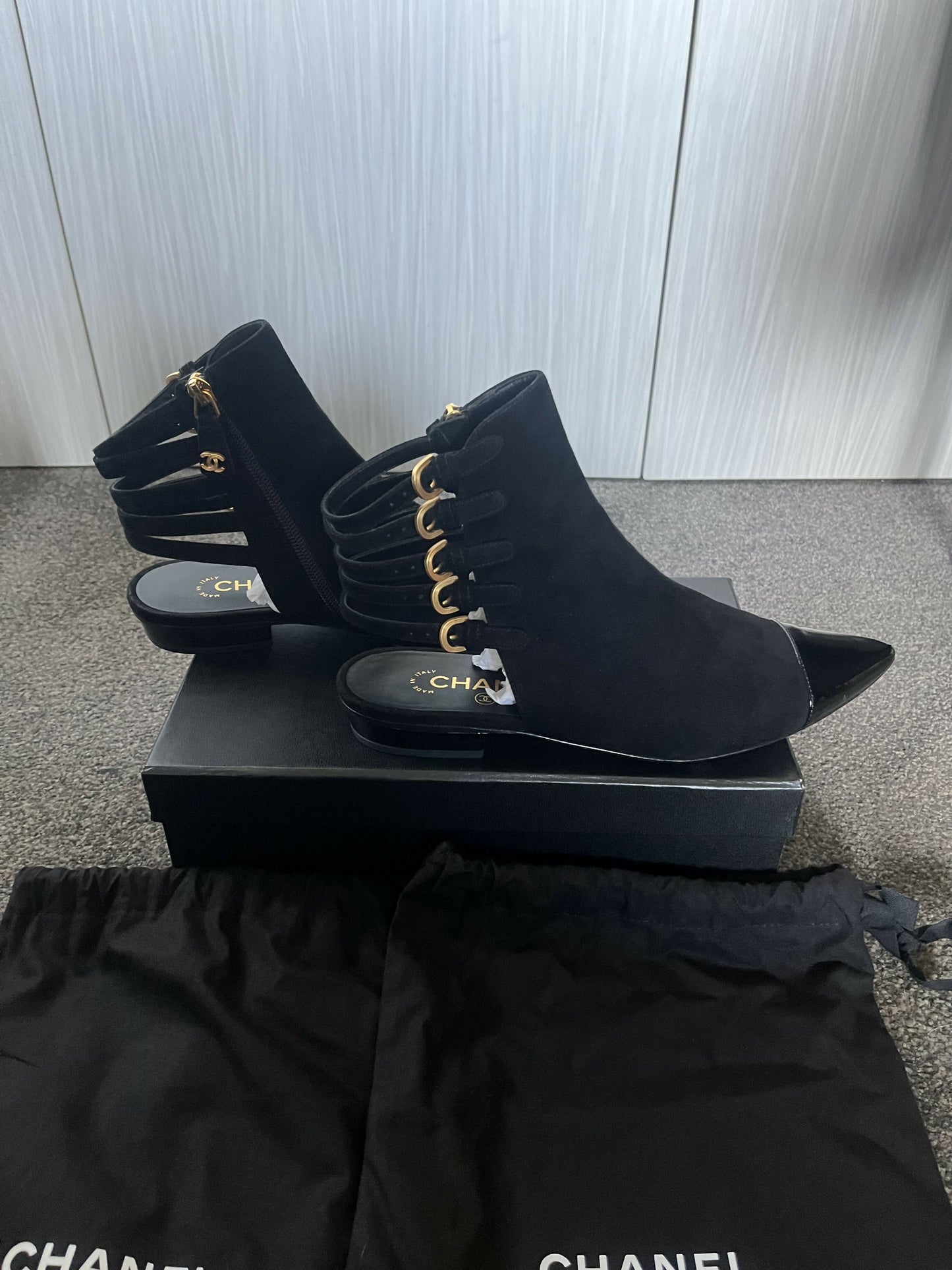 Chanel Strappy Ankle Boots - Full Set