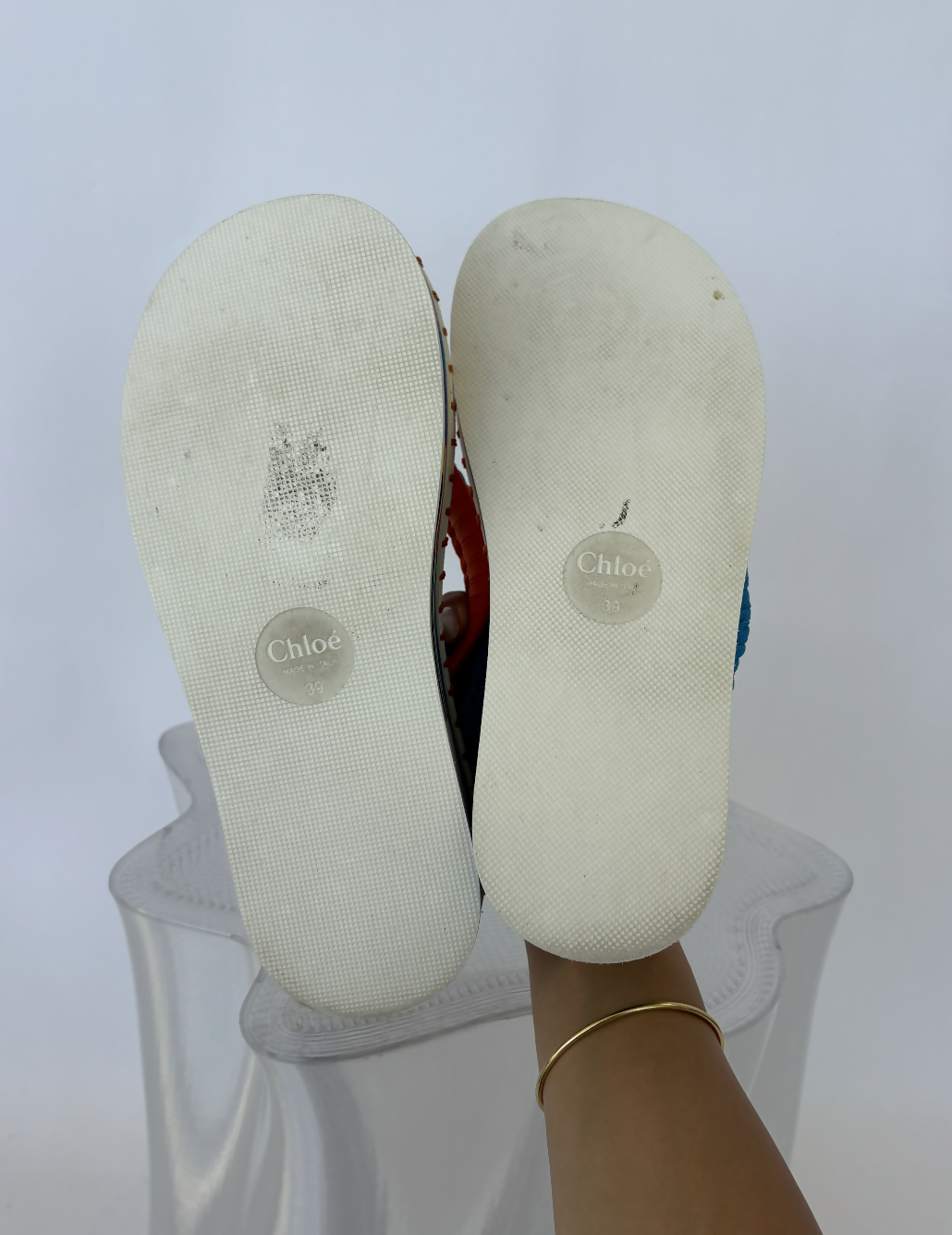 Chloé White & Orange “Ocean Sole Edition” Lou Flip Flops