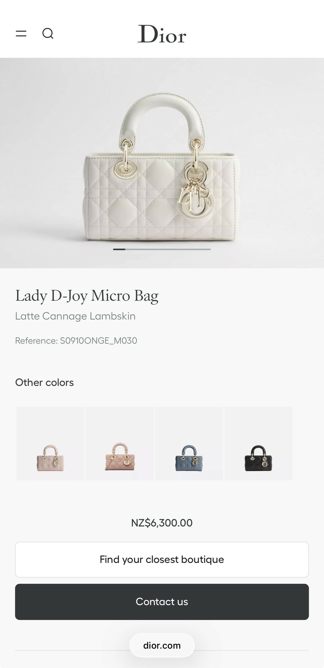 Dior Lady D Joy Micro Bag
