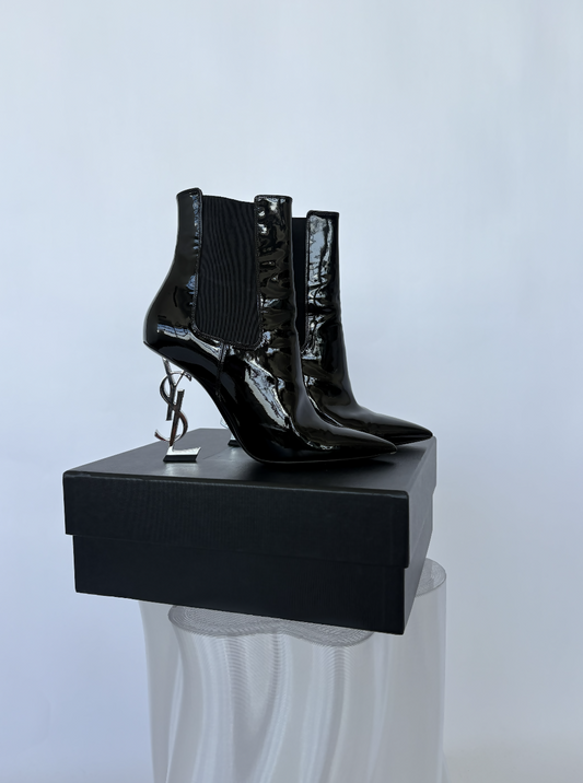 Yves Saint Laurent Opyum Boots in Patent Leather