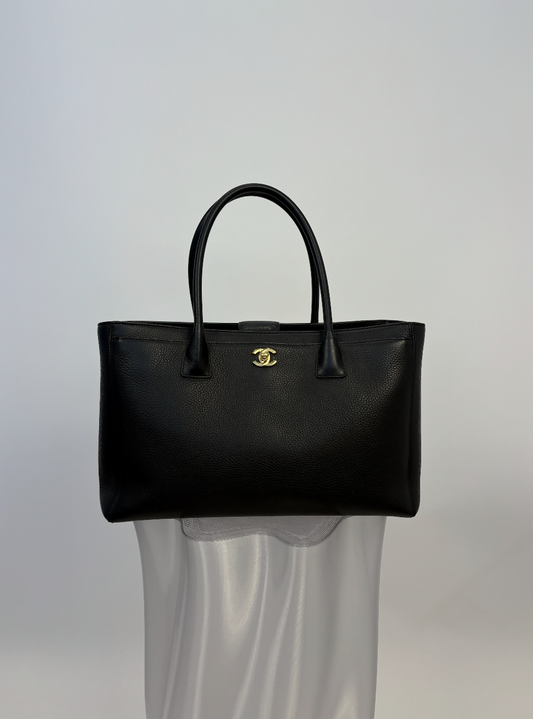 Chanel Executive Cerf Tote in Black Caviar Leather
