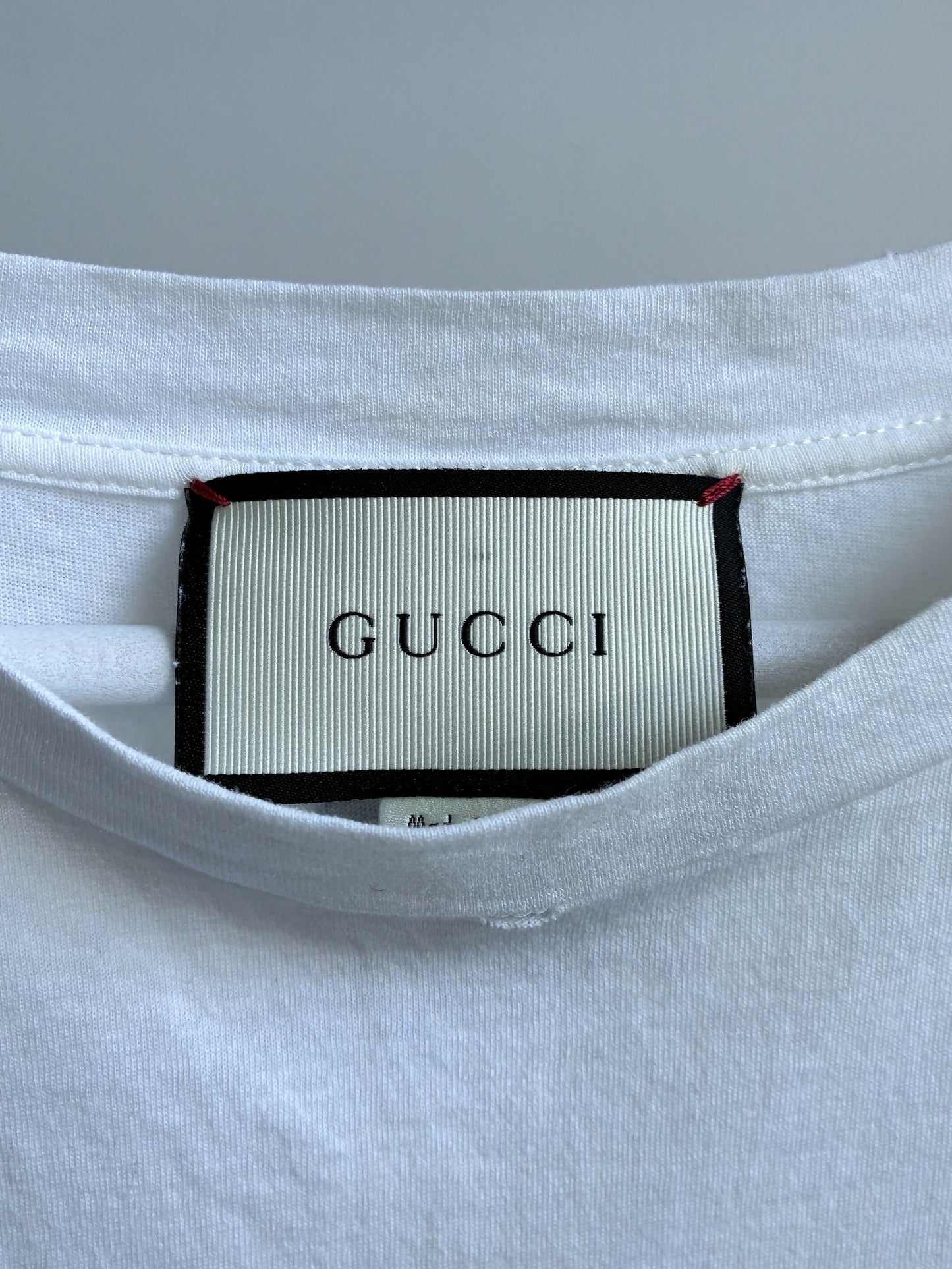 Gucci Logo Print Distressed T-Shirt