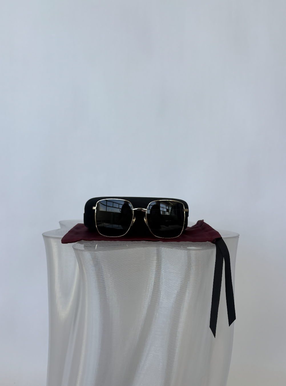 Gucci GG0802S Gold Rectangle Sunglasses