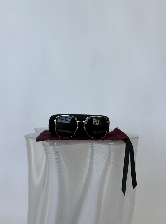 Gucci GG0802S Gold Rectangle Sunglasses