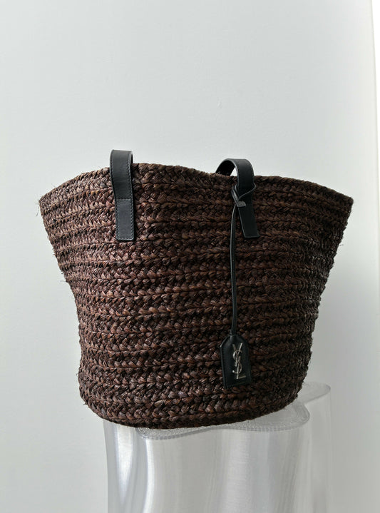 Saint Laurent Sac Panier Medium Brown