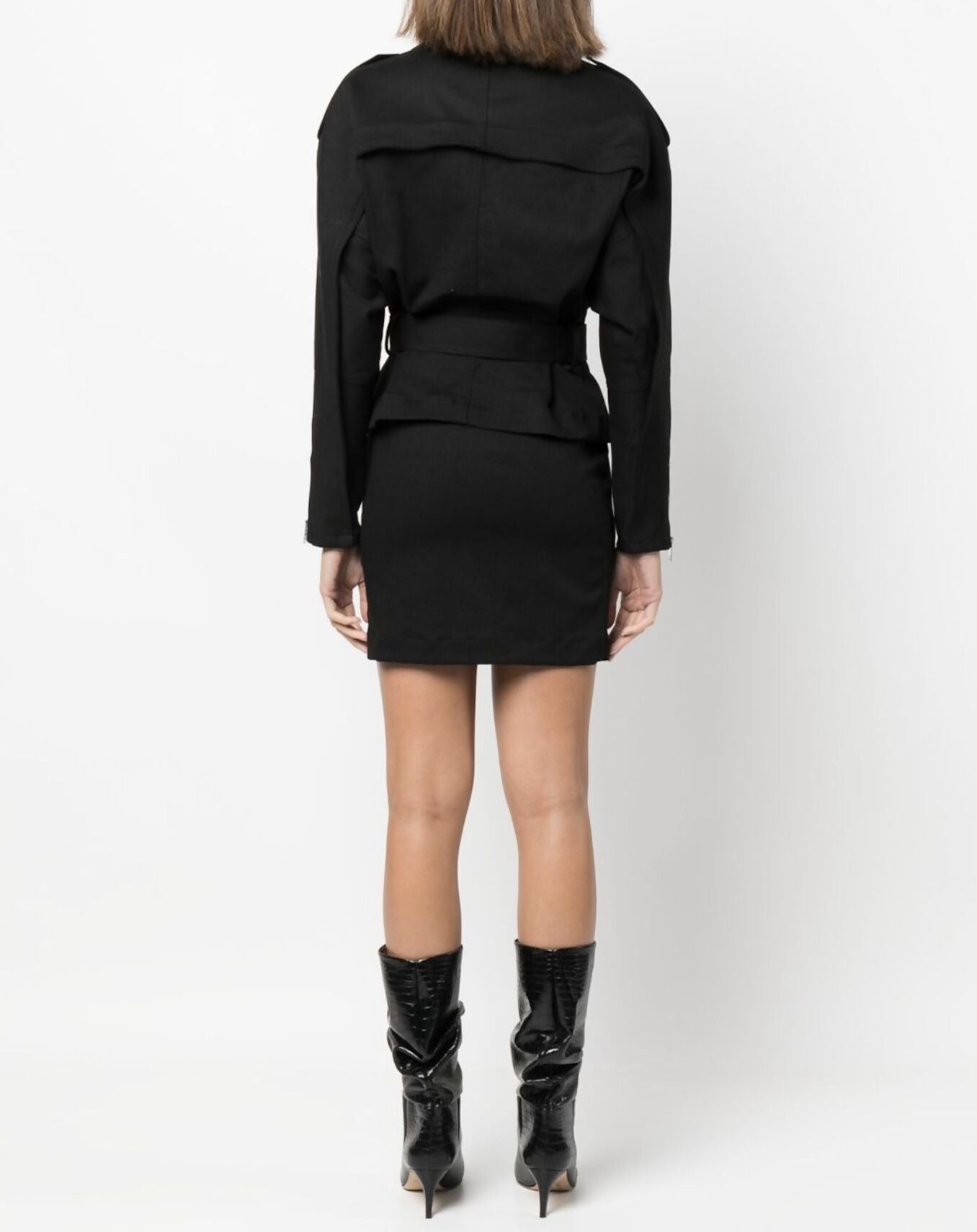 Alexandre Vauthier belted biker mini dress 100% leather