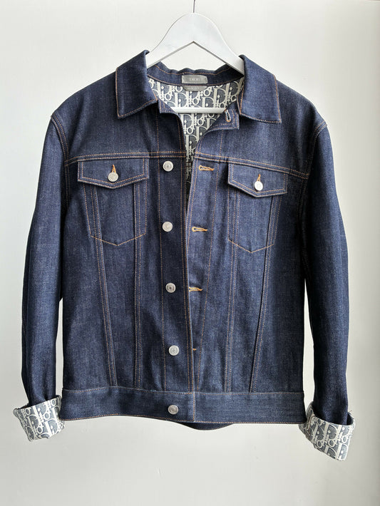 Dior Navy Blue Oblique Raw Denim Jacket