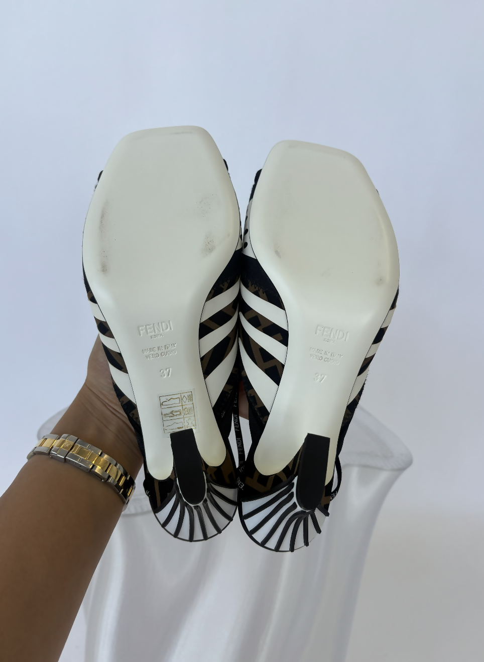 Fendi Zucca Heeled Sandals