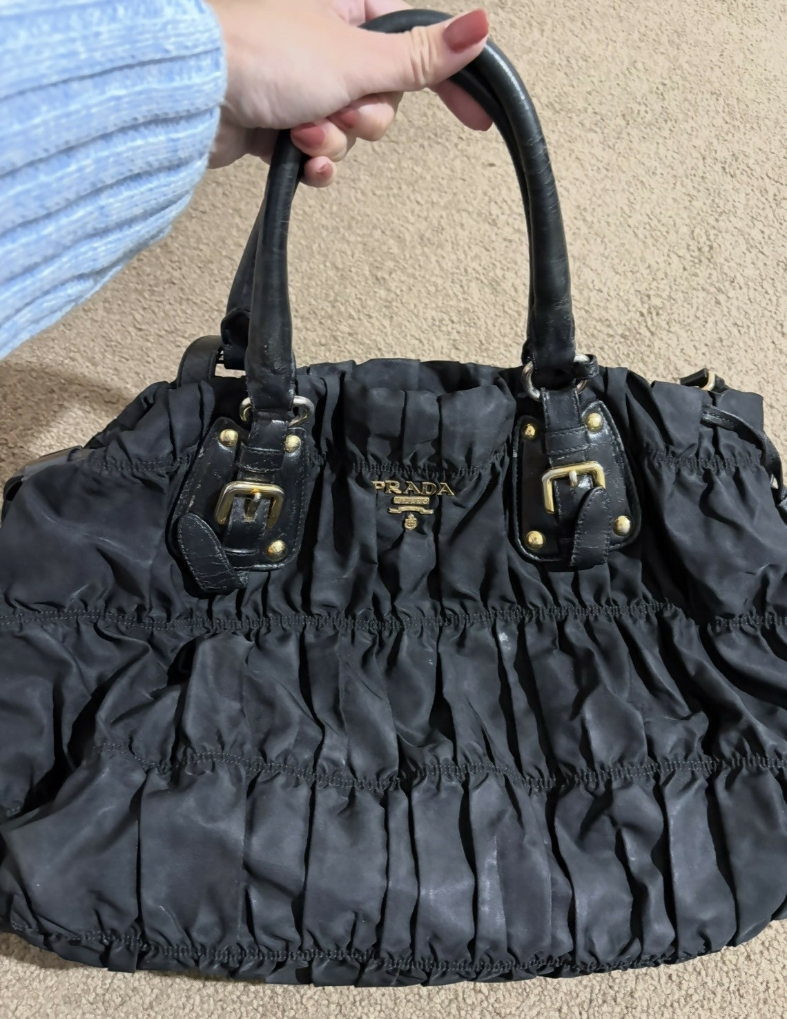 Prada Tessuto Nylon Gaufre Tote Black