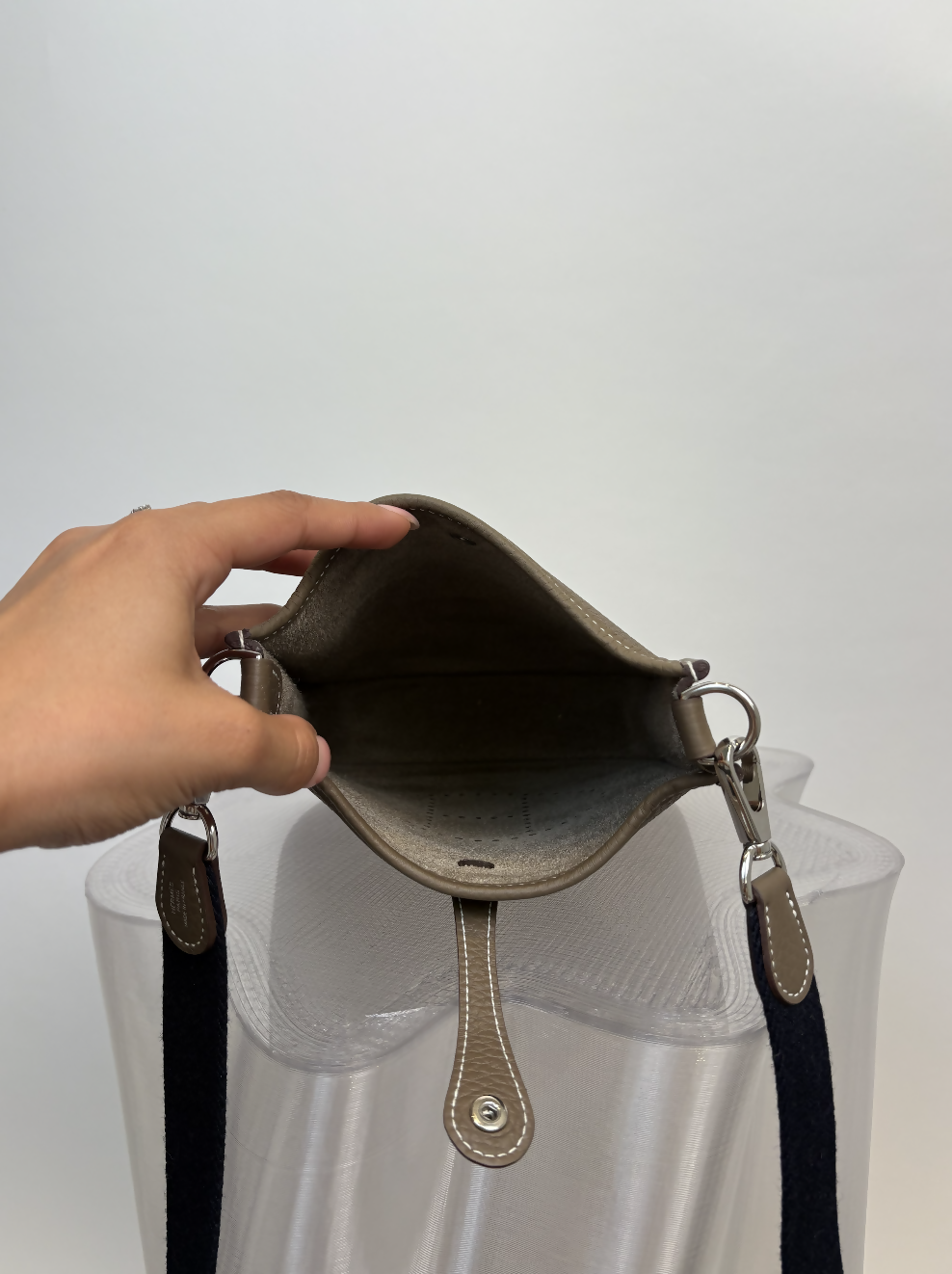 Hermes Evelyne TPM (Size 16) in Etoupe Taurillon Clemence Leather - FULL SET