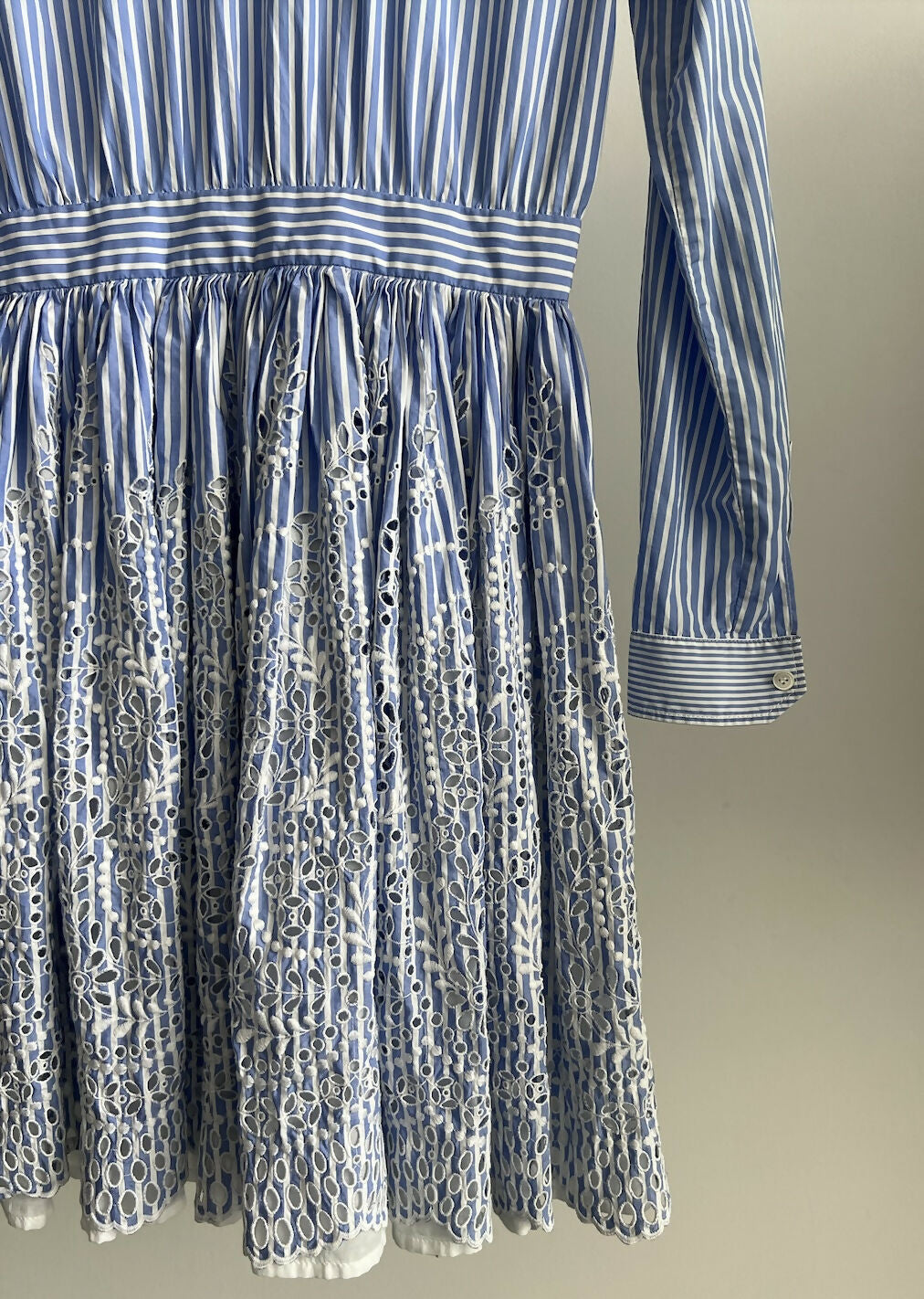 Miu Miu - Long sleeve blue and whites stripped summer dress