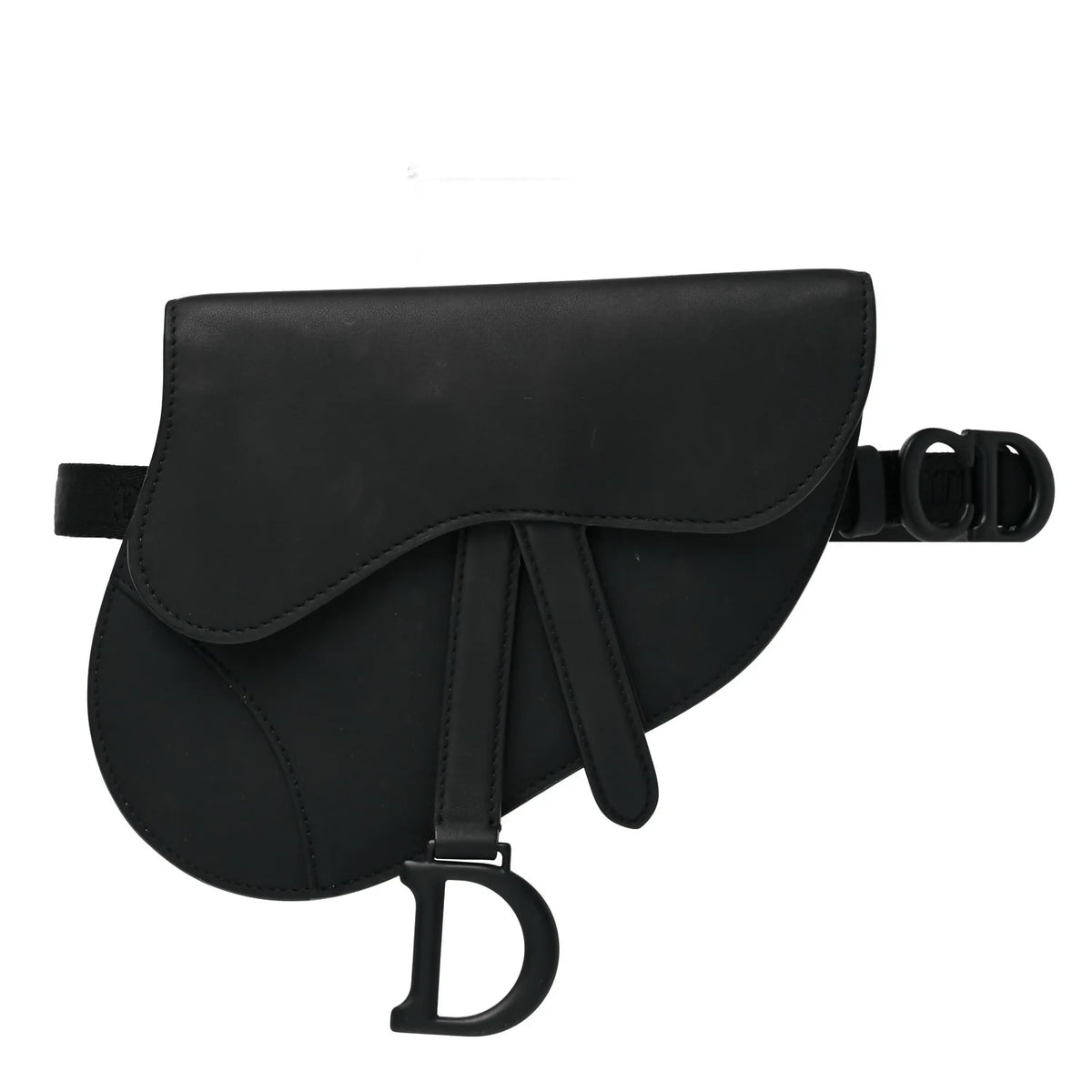 Christian Dior Ultra Matte Calfskin Saddle Belt Bag Black