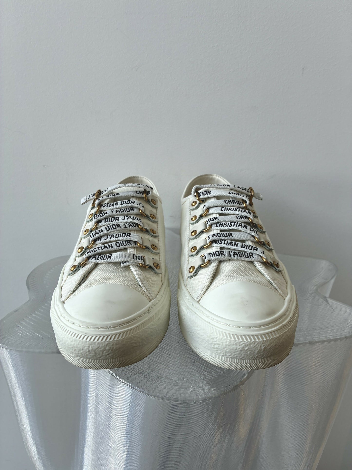Dior White Canvas Walk'n'Dior Low Top Sneakers - FULL SET