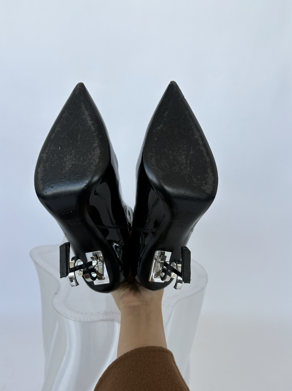 Yves Saint Laurent Opyum Boots in Patent Leather