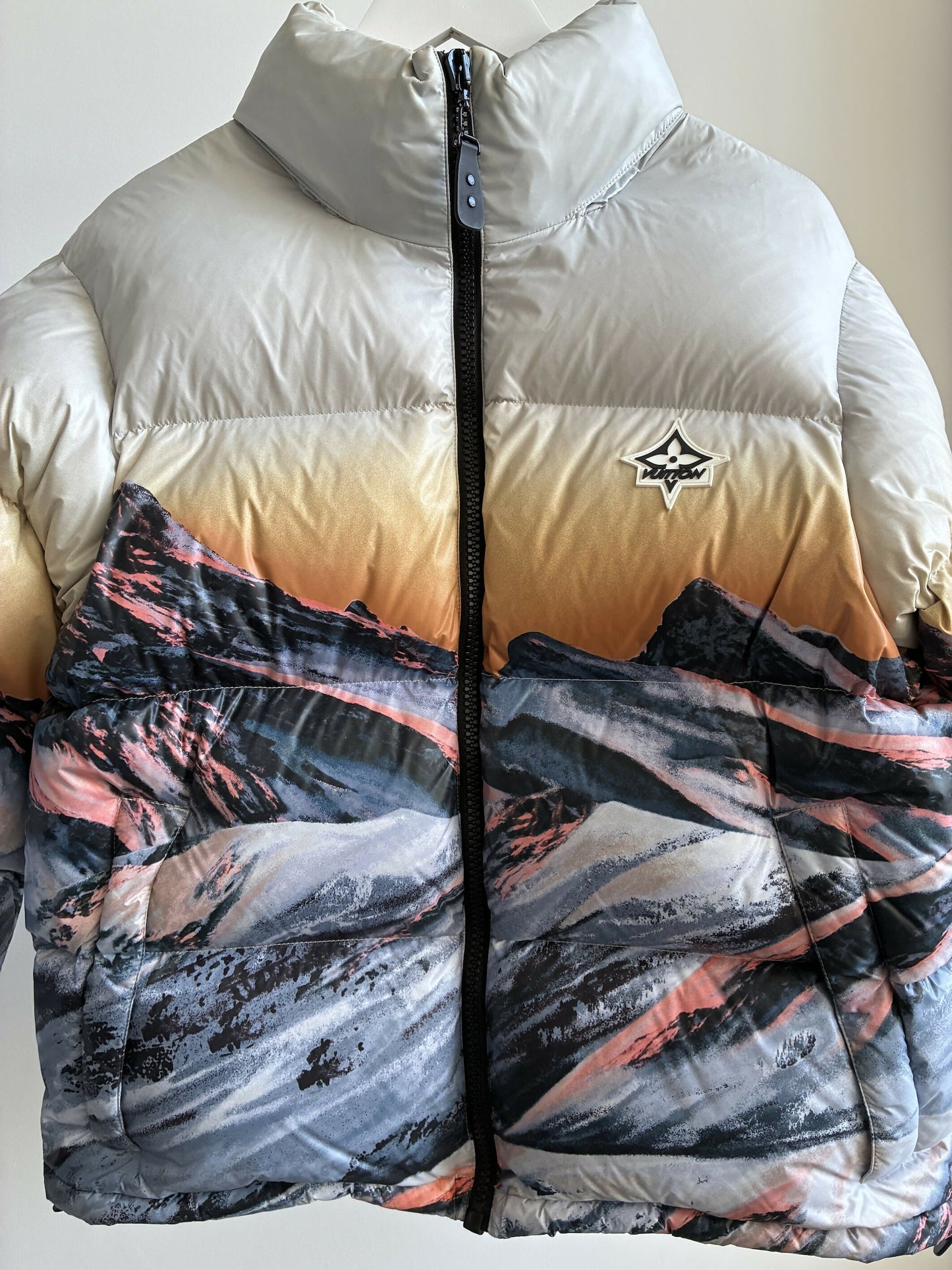 Louis Vuitton Sunset Mountain Print Puffer Jacket