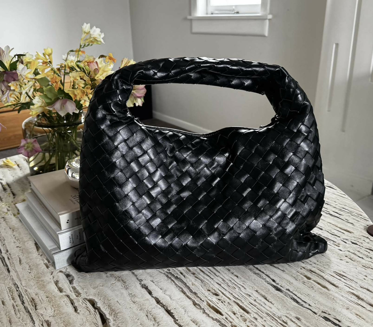 Bottega Veneta Small Calfskin Intrecciato Hop Hobo Bag