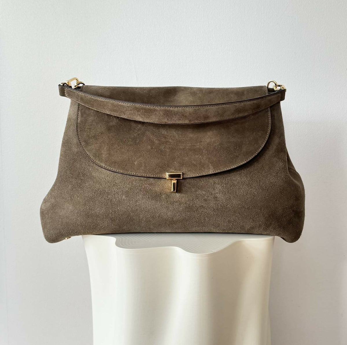 Toteme T-Lock Suede Shoulder Bag