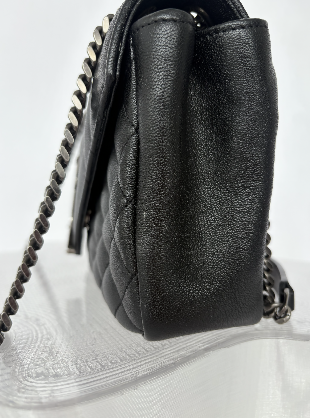 Yves Saint Laurent Medium Envelope Bag in Black Quilted Leather