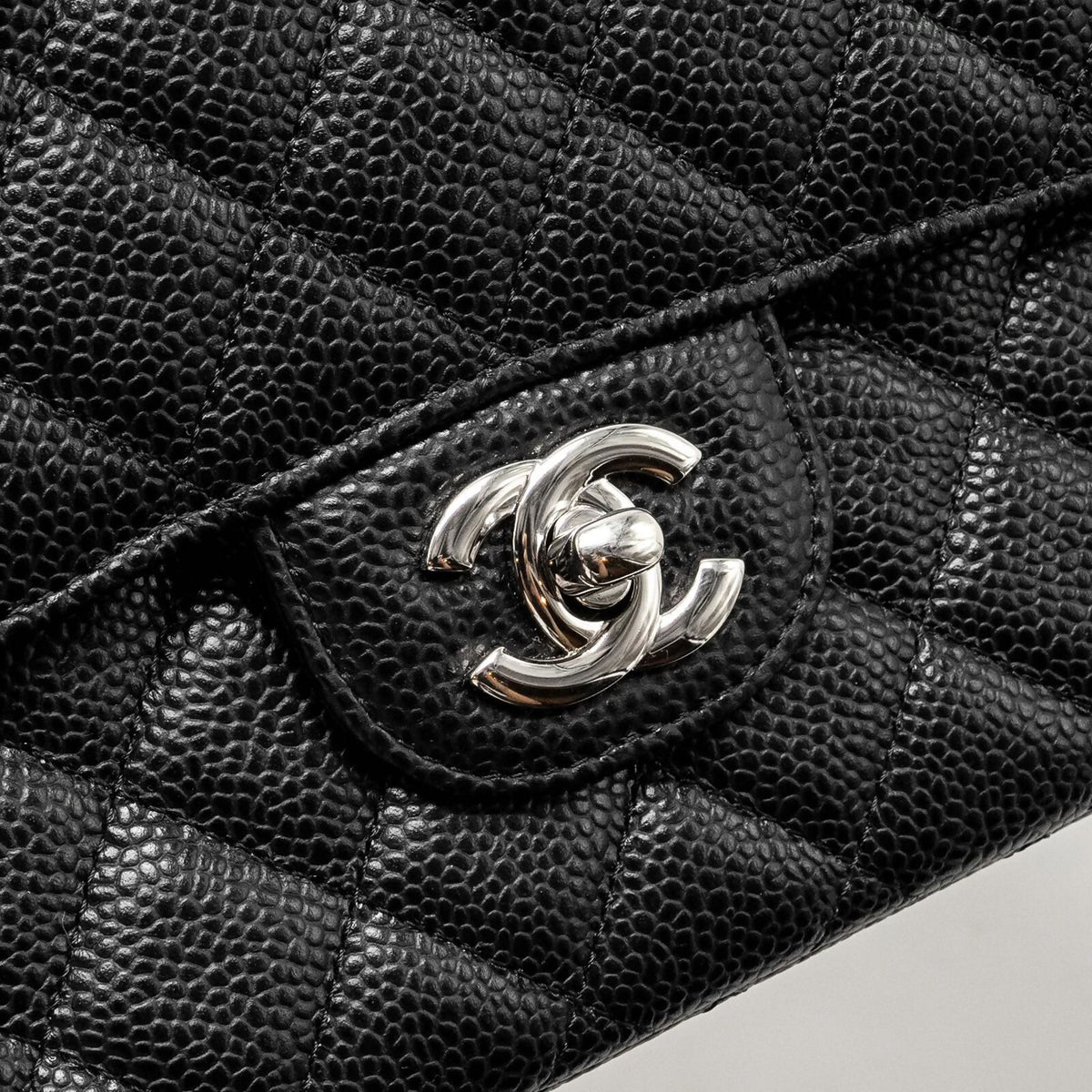 CHANEL Medium Classic Double Flap Bag Caviar Black