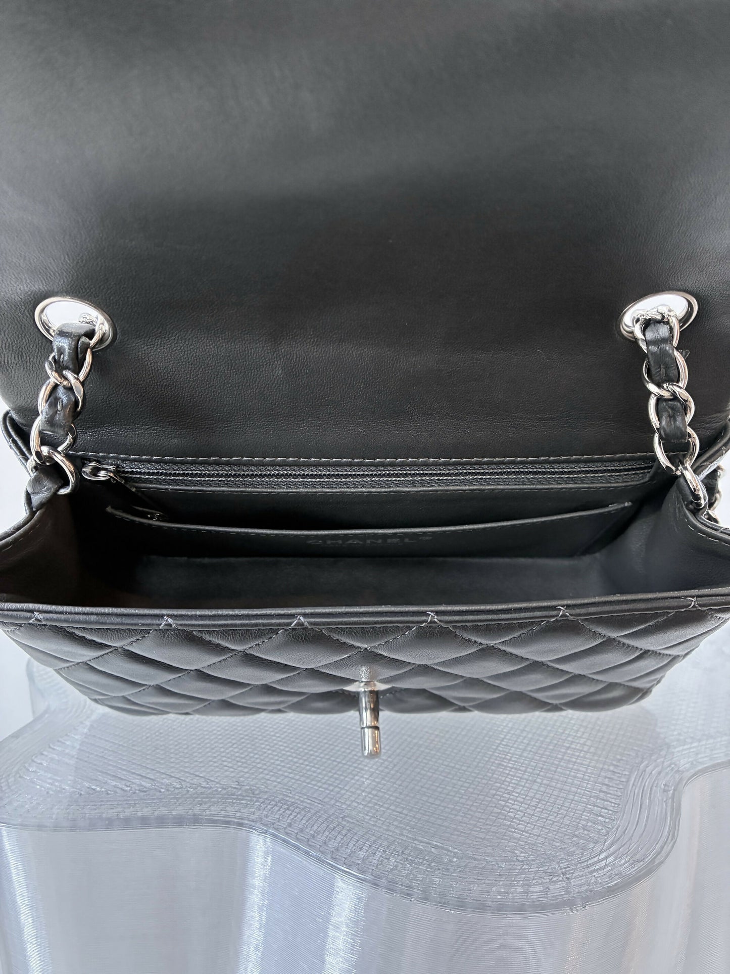 Chanel Mini Flap Bag in Dark Grey Lambskin
