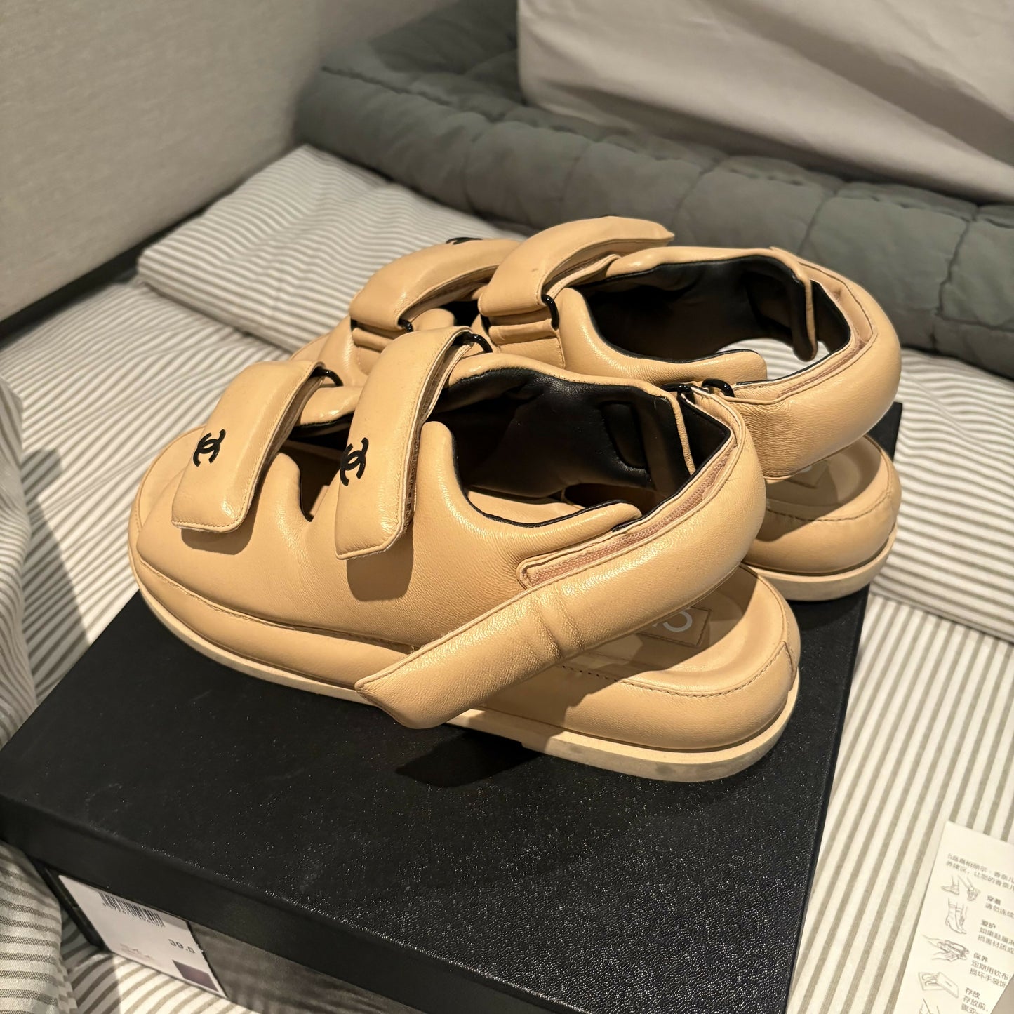 Chanel Lambskin Puffer Dad Sandals