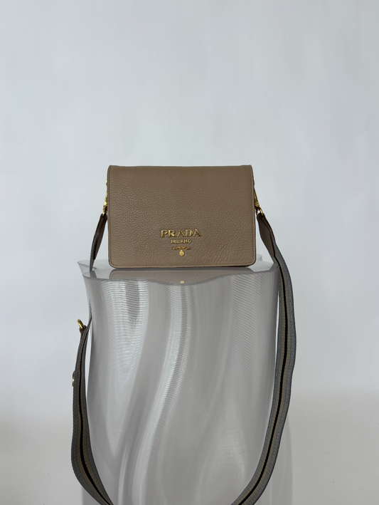 Prada Vitello Daino Flap Crossbody Bag