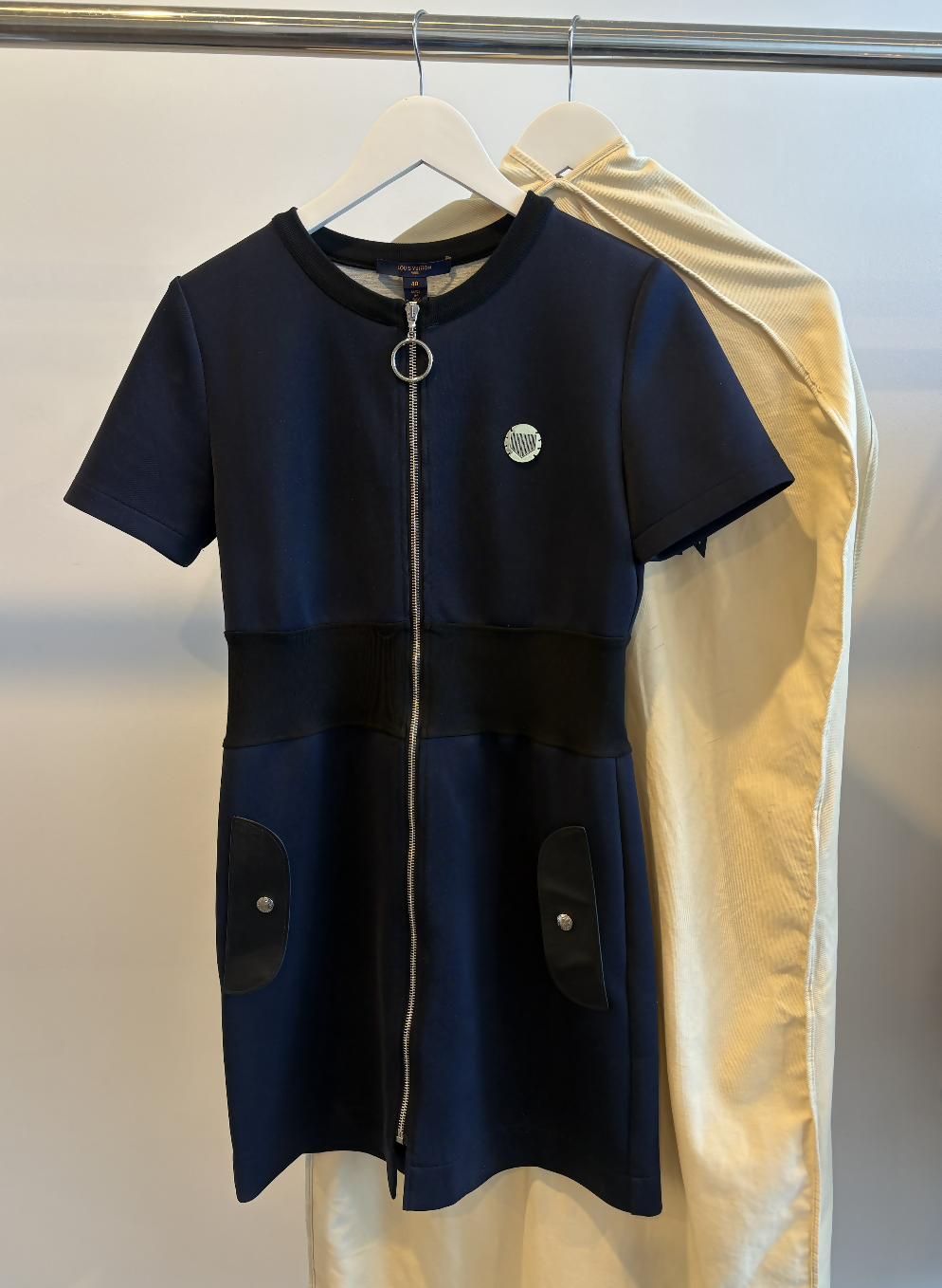Louis Vuitton Black & Navy Short Sleeve Dress