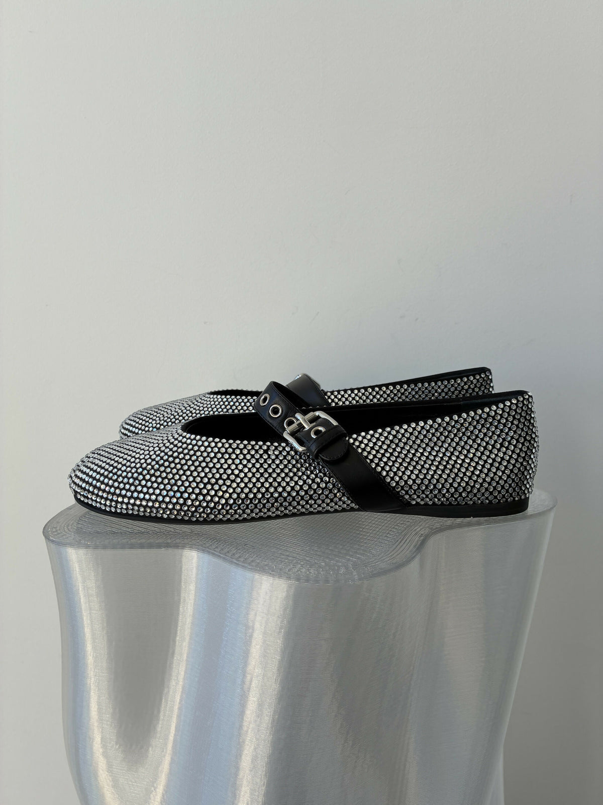 Miu Miu Crystal Studded Ballerina Flats
