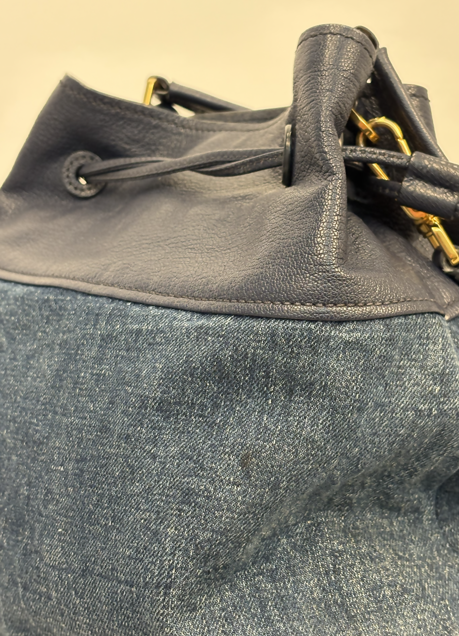 Miu Miu Denim and Leather Bucket Bag