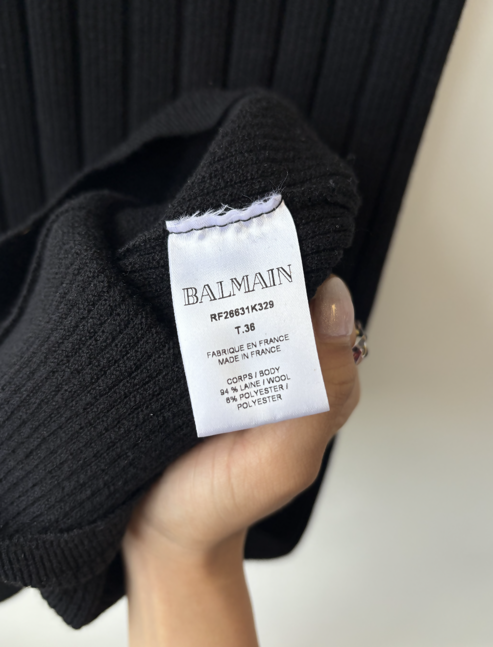 Balmain Gold Button Sleeveless Knit Dress