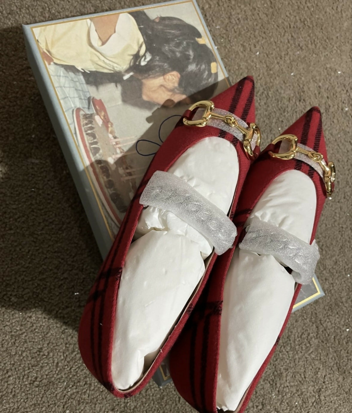 Gucci horsebit red shoes