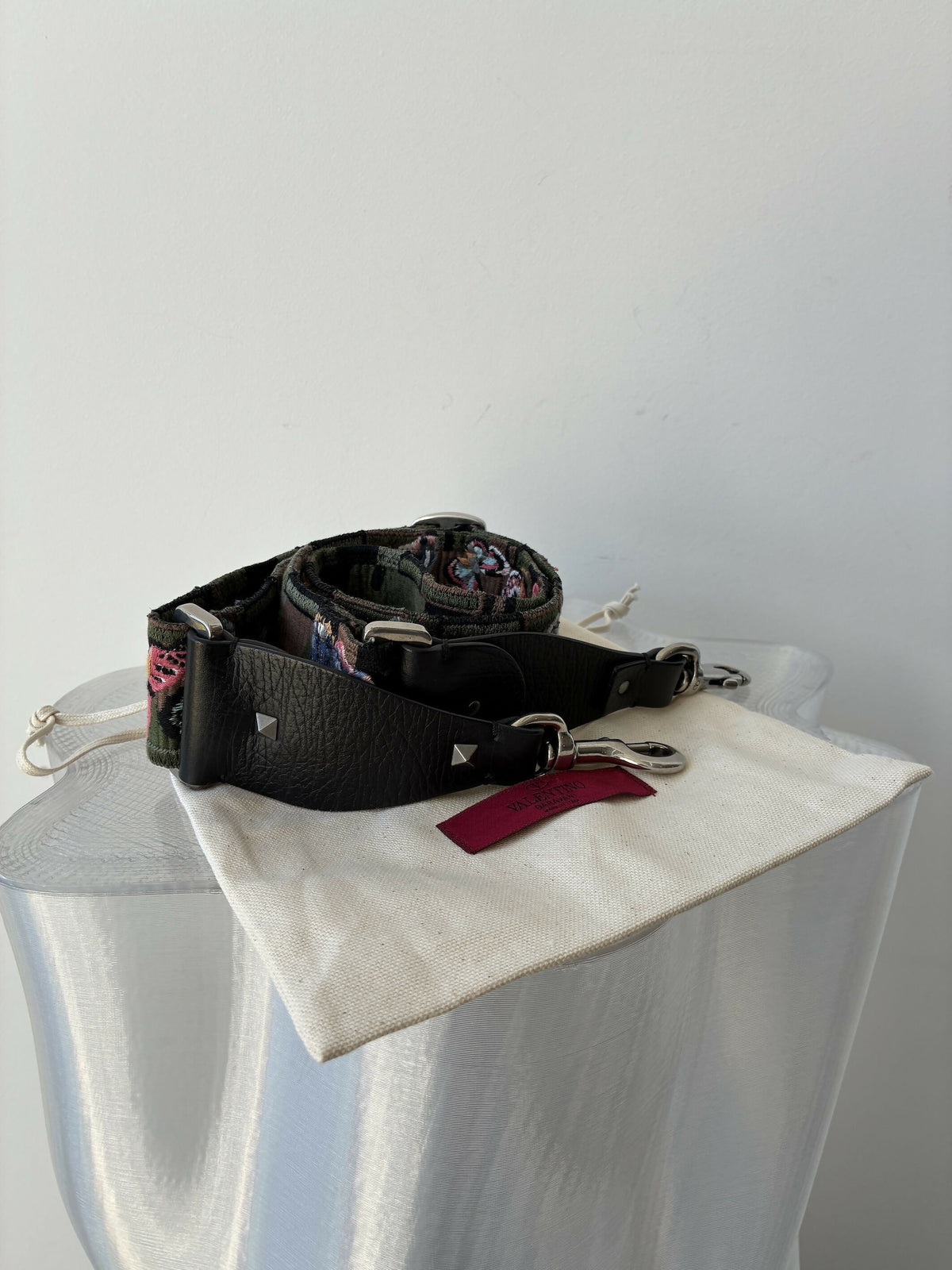 Valentino Garavani Canvas Bag Strap in Butterfly Embroidery