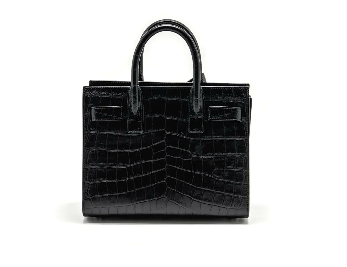 Saint Laurent Nano Sac De jour croc embossed calfskin black
