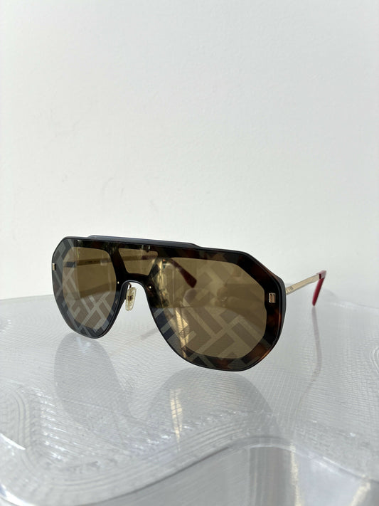 Fendi Eyewear Aviator-Style Logo-Print Sunglasses
