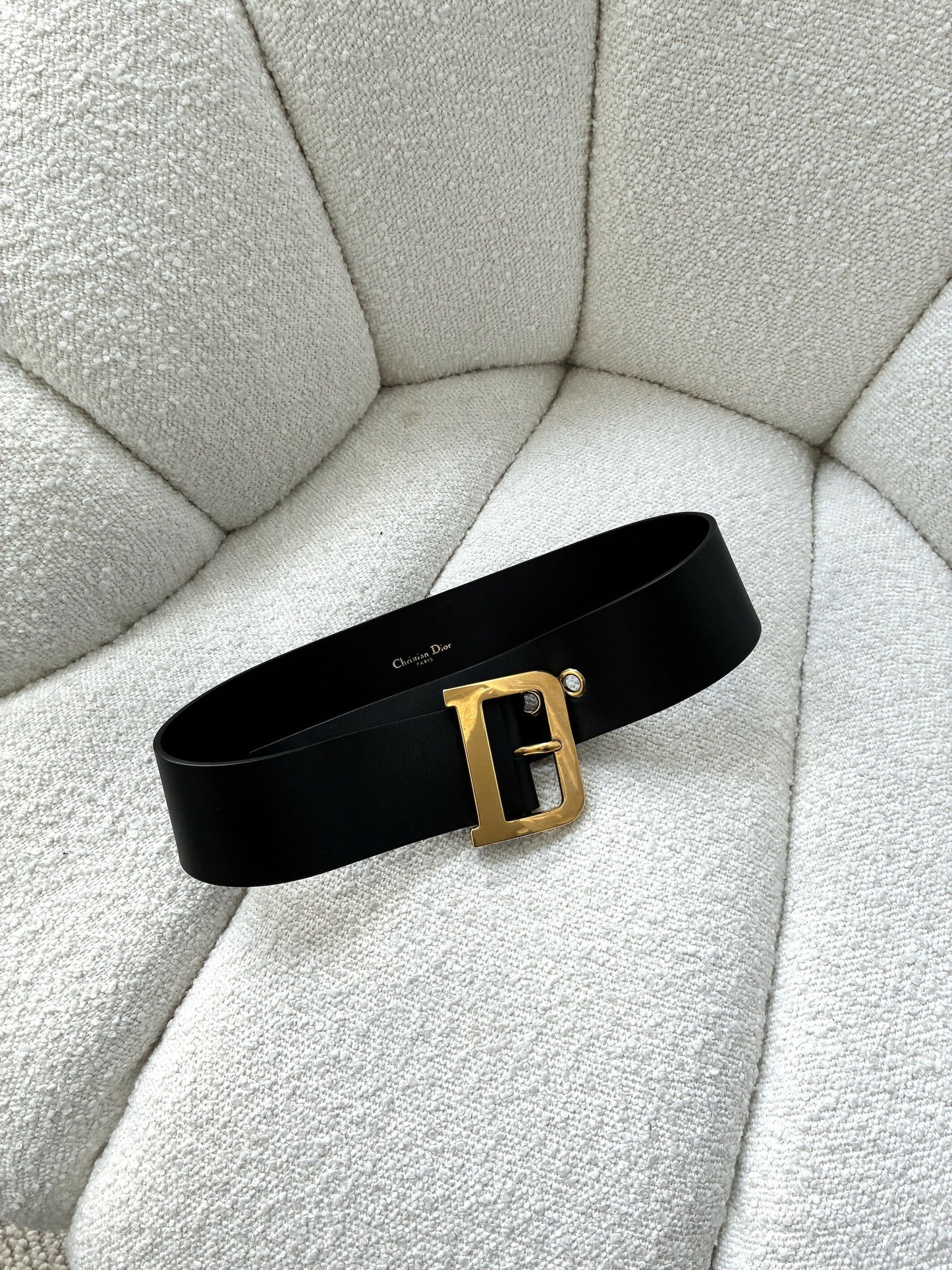 Christian Dior Diorquake D Buckle Leather Belt