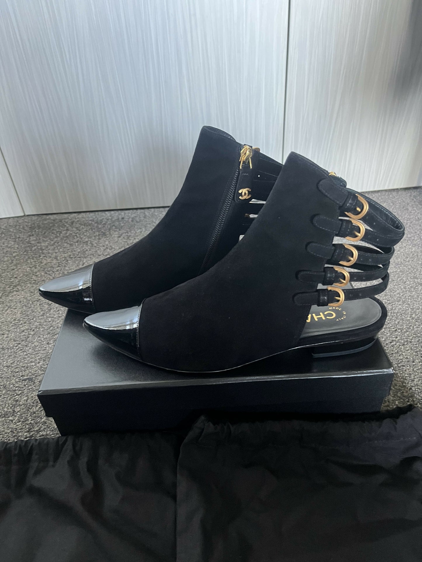Chanel Strappy Ankle Boots - Full Set